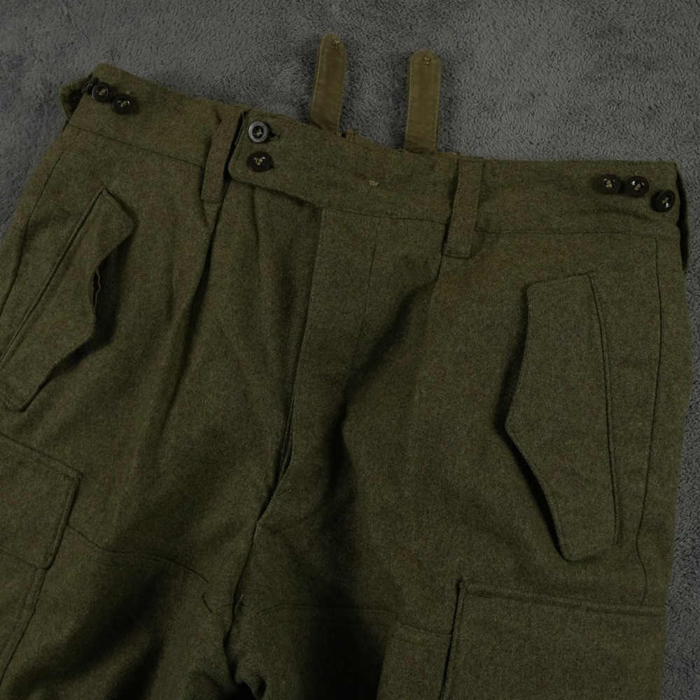 Forster Fertigkleidung Cargo Pants Men 35x29 Green Wool Military 60's German VTG